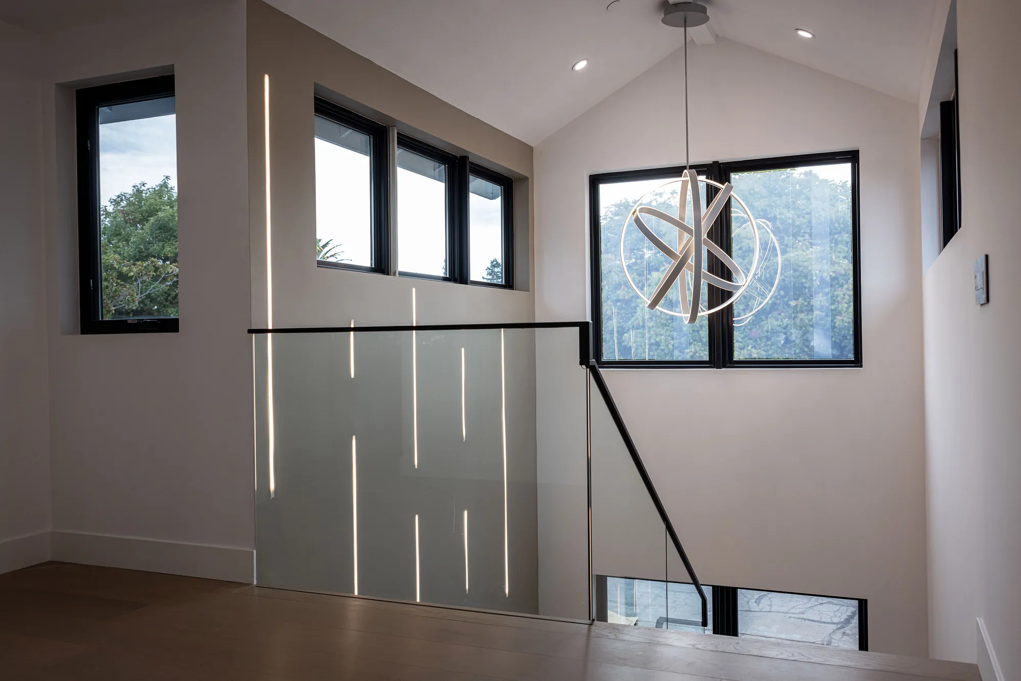 Architectural rendering transitioning into a finished bespoke Bay Area ground-up custom home build.