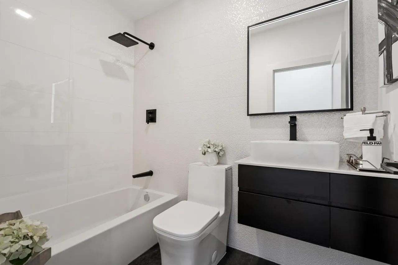 Modern bathroom with clean-lined fixtures