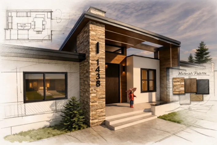 Site plans, blueprints, and feasibility materials for a Bay Area teardown and rebuild