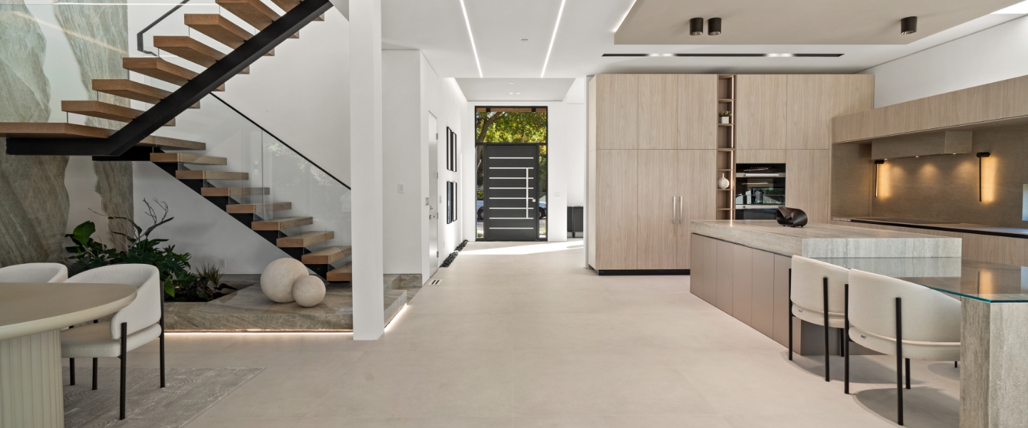 spacious modern luxury kitchen interior designed and built by Ritz Builders